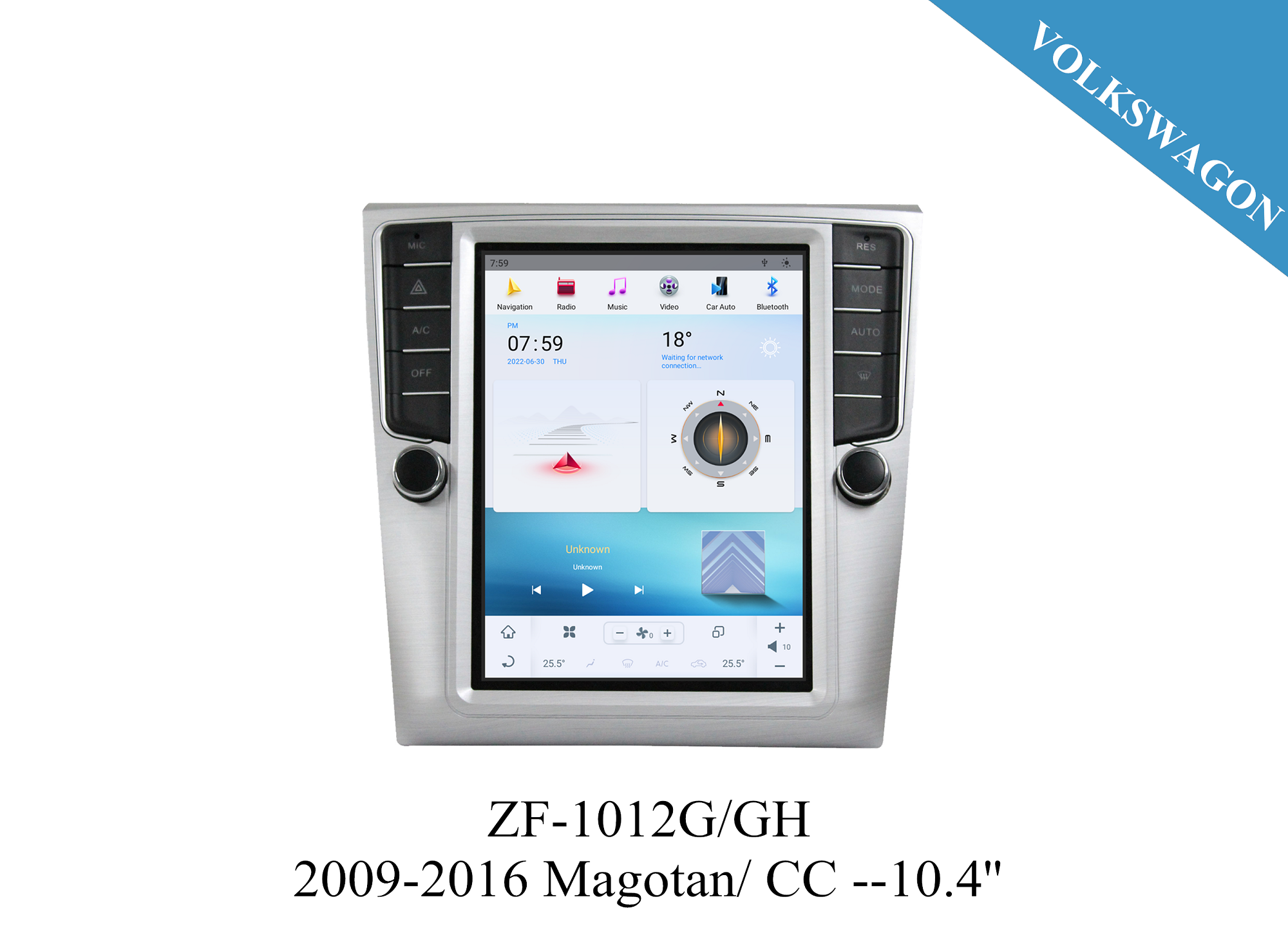 VW 2009-2016 Magotan 10.4'' inch Tesla Style Apple CarPlay Android Radio Upgrade